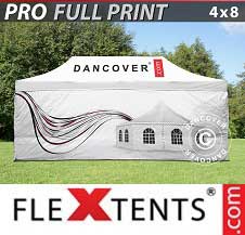 Foldetelt FleXtents PRO med fuldt digitalt print 4x8m, inkl. 4 sidevægge