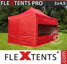Foldetelt FleXtents PRO 3x4,5m Rød, inkl. 4 sider