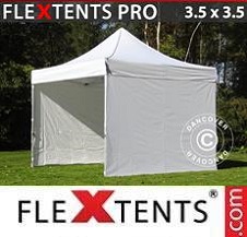 Foldetelt FleXtents PRO 3,5x3,5m Hvid, inkl. 4 sider