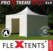 Foldetelt FleXtents PRO Xtreme 4x4 m, Hvid inkl. 4 sider