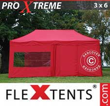 Foldetelt FleXtents PRO Xtreme 3x6m Rød, inkl. 6 sider