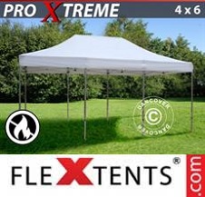 Foldetelt FleXtents PRO Xtreme 4x6m Hvid, Brandhæmmende