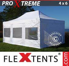 Foldetelt FleXtents PRO Xtreme 4x6m Hvid, inkl. 8 sider