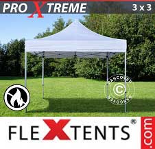 Foldetelt FleXtents PRO Xtreme 3x3m Hvid, Brandhæmmende