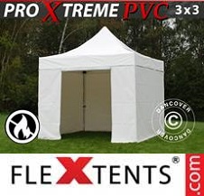 Foldetelt FleXtents PRO Xtreme 3x3 m, Hvid inkl. 4 sider